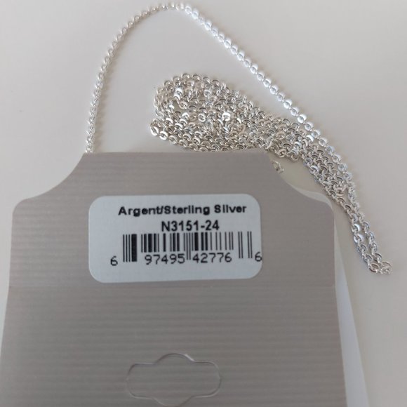 Cable Chain Silver LIM-ITAL 24"" FLAT - Picture 2 of 3